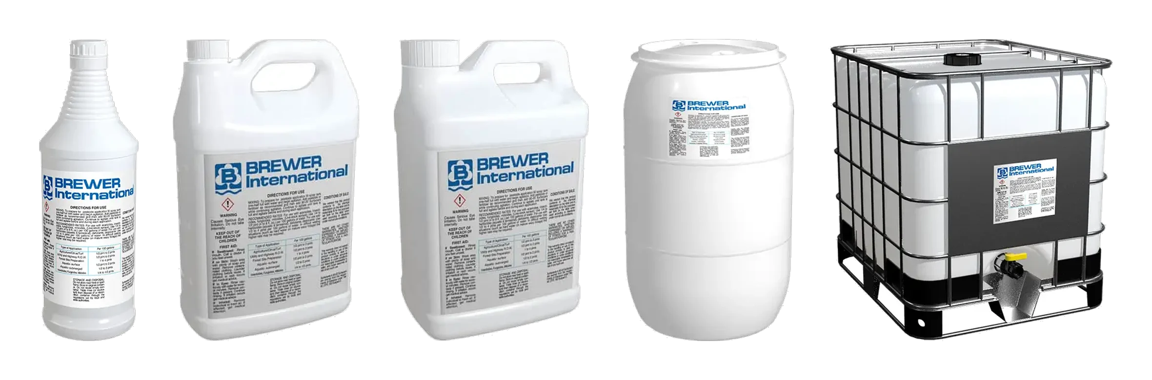 Brewer International product family — quart through 250-gallon tote